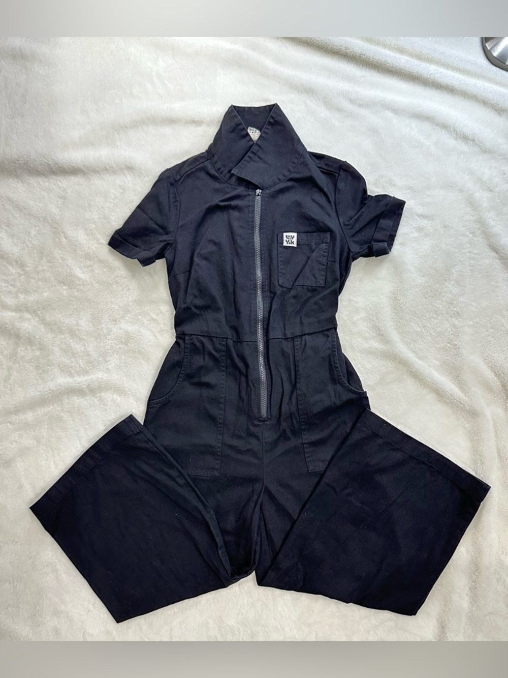 Lucy & Yak Ragan Organic Cotton Jumpsuit - Black - Size 2